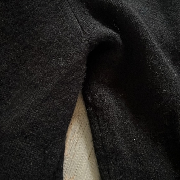 Frame Side Tie Sweater w/ Collar in Black Cashmere Size: Large (L) - Picture 6 of 16